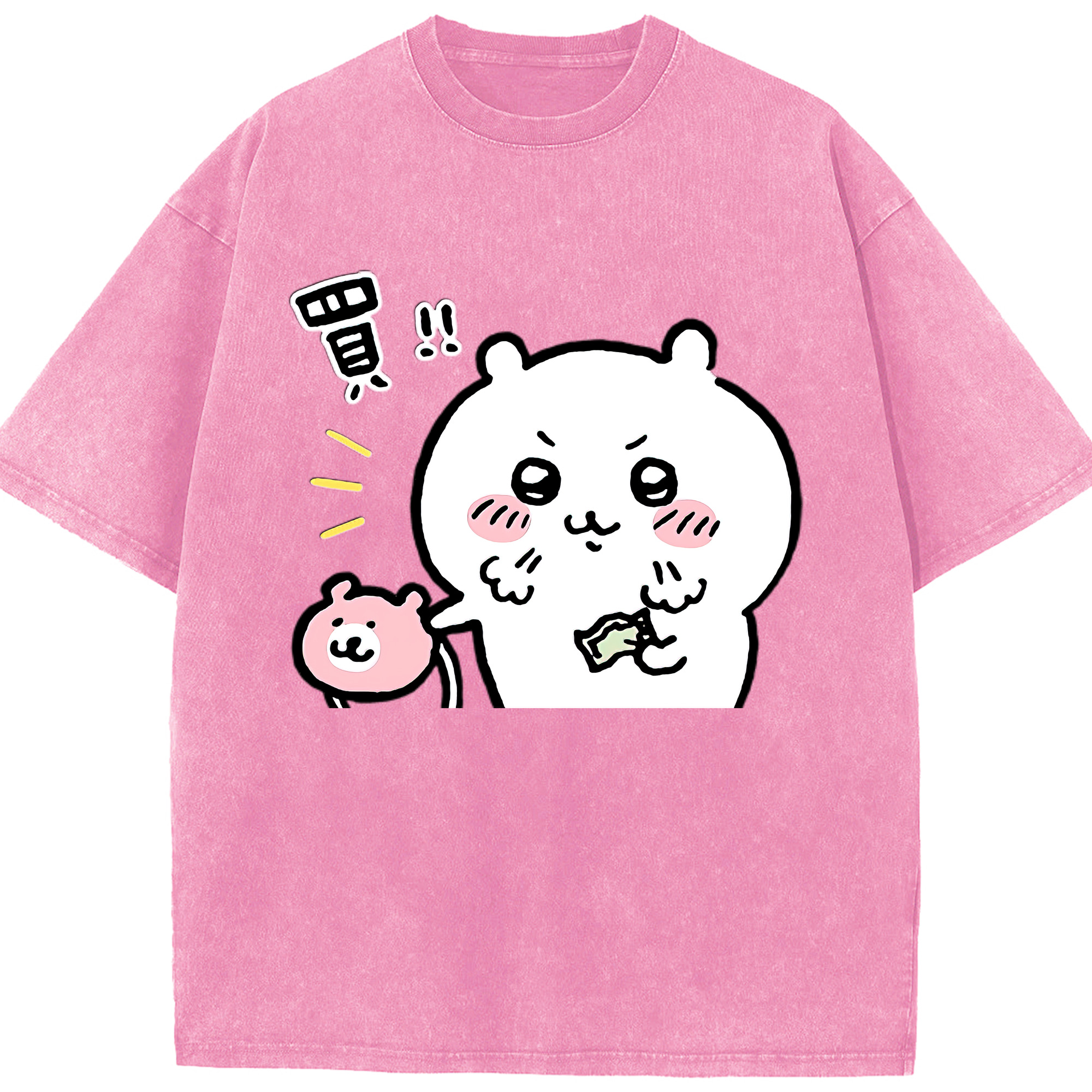 （画像用） ちいかわ ちいかわ Chii-kawa chiikawa 綿100% ヴィンテージ風 半袖Tシャツ（フロントプリント）